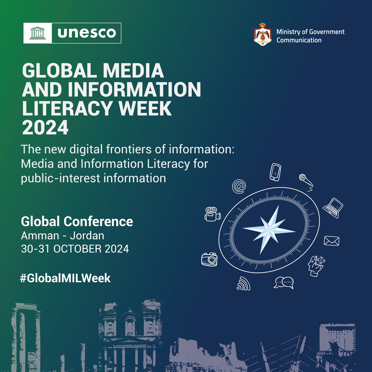 The Feature Conference for #GlobalMILWeek 2024 starts tomorrow! 🎉

Dive into #MediaAndInfoLiteracy for public-interest information with global leaders, experts &amp; changemakers!

📺 Join us live
AR: bit.ly/4eYx2uL
EN: bit.ly/4hkuAjH
FR: bit.ly/4e4K2h2