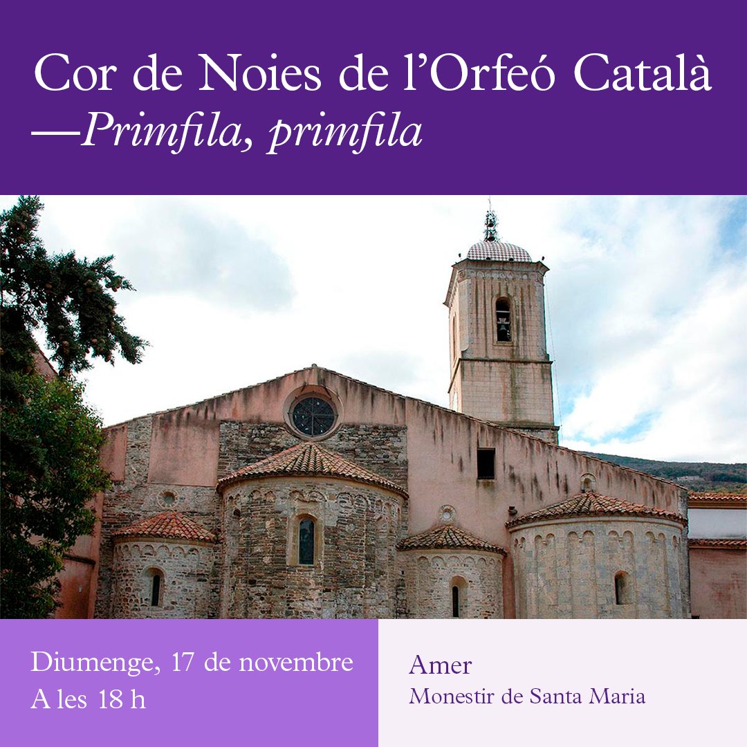 CorNoies OrfeóCatalà (@cordenoies) on Twitter photo 🎶'Primfila, primfila'
📅10/11: <a href="/palaumusicacat/">Palau de la Música Catalana</a>
📅17/11: Monestir de Santa Maria d'Amer
Interpretarem peces de compositors catalans, acompanyades dels balls de Raquel Gualtero, sota la direcció escènica d'<a href="/AnnaRomani_84/">Anna Romaní</a>, amb <a href="/MariaMauriF/">Maria Mauri Fàbregas</a> al piano i la direcció de Montse Meneses 🎶'Primfila, primfila'
📅10/11: <a href="/palaumusicacat/">Palau de la Música Catalana</a>
📅17/11: Monestir de Santa Maria d'Amer
Interpretarem peces de compositors catalans, acompanyades dels balls de Raquel Gualtero, sota la direcció escènica d'<a href="/AnnaRomani_84/">Anna Romaní</a>, amb <a href="/MariaMauriF/">Maria Mauri Fàbregas</a> al piano i la direcció de Montse Meneses