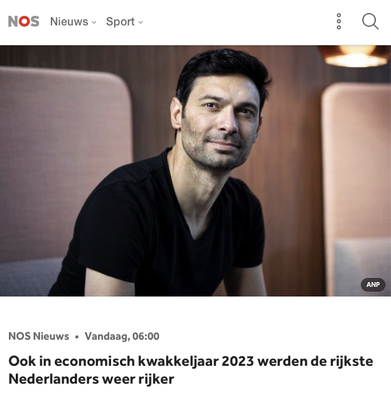 Ze bezitten samen 252,7 miljard euro.
Dat is weer 5% meer dan vorig jaar.

Stop bezuinigingen op zorg, onderwijs en sociale zekerheid.
Stop BTW-verhogingen op boeken, cultuur en sport.

Tijd voor de miljonairstax:
5% belasting op vermogen boven 5 miljoen.
12,5 miljard om te