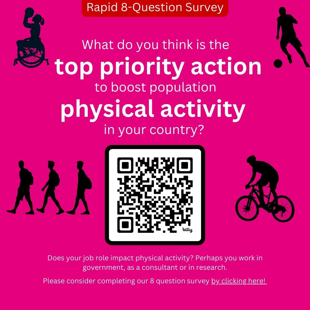 Joey Murphy (@joeyjmurphy) on Twitter photo 🚨Does your role impact physical activity? Perhaps in government, not-for-profits, NGOs or academia?
📢We want to hear from you in our rapid survey! app.onlinesurveys.jisc.ac.uk/s/sps/rapid-pa……
<a href="/WHO_Europe/">WHO/Europe</a> <a href="/WHOccPAPH/">WHO CC Physical Activity and Public Health</a> <a href="/ISPAH/">ISPAH</a> <a href="/ISBNPA/">ISBNPA</a> <a href="/IPARC_1/">Irish Physical Activity Research Collaboration</a> <a href="/GoPAnetwork/">GoPA!</a> <a href="/ASPActivity/">Asia-Pacific Society for Physical Activity</a> <a href="/hepaeurope/">HEPA Europe</a> #ISPAH2024 🚨Does your role impact physical activity? Perhaps in government, not-for-profits, NGOs or academia?
📢We want to hear from you in our rapid survey! app.onlinesurveys.jisc.ac.uk/s/sps/rapid-pa……
<a href="/WHO_Europe/">WHO/Europe</a> <a href="/WHOccPAPH/">WHO CC Physical Activity and Public Health</a> <a href="/ISPAH/">ISPAH</a> <a href="/ISBNPA/">ISBNPA</a> <a href="/IPARC_1/">Irish Physical Activity Research Collaboration</a> <a href="/GoPAnetwork/">GoPA!</a> <a href="/ASPActivity/">Asia-Pacific Society for Physical Activity</a> <a href="/hepaeurope/">HEPA Europe</a> #ISPAH2024