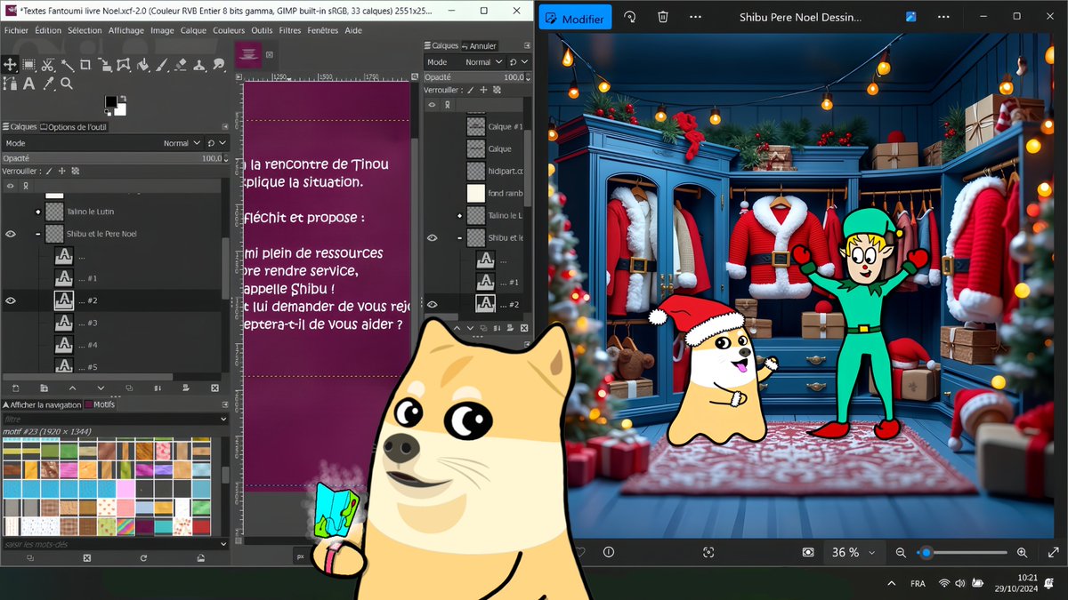 It's around 10am and I'm back to work after 2 hours of sleep !! Yay !! 🐶☕

Gotta finish my children's book and send it to the printing factory today 📕👉🏭

And yes, it's a Special Christmas book and Shibu is in it ! 🎁🎄🐶🎅🌟

As you can see, $Shibu is not only a token, it's