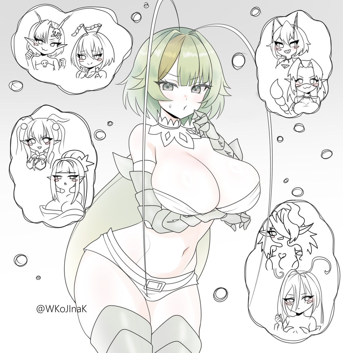 #MGE #monstergirlencyclopedia #魔物娘図鑑二次 #devilbug #デビルバグ 

Our devil-bug girl’s wondering about the other bug-waifus... is she jealous?