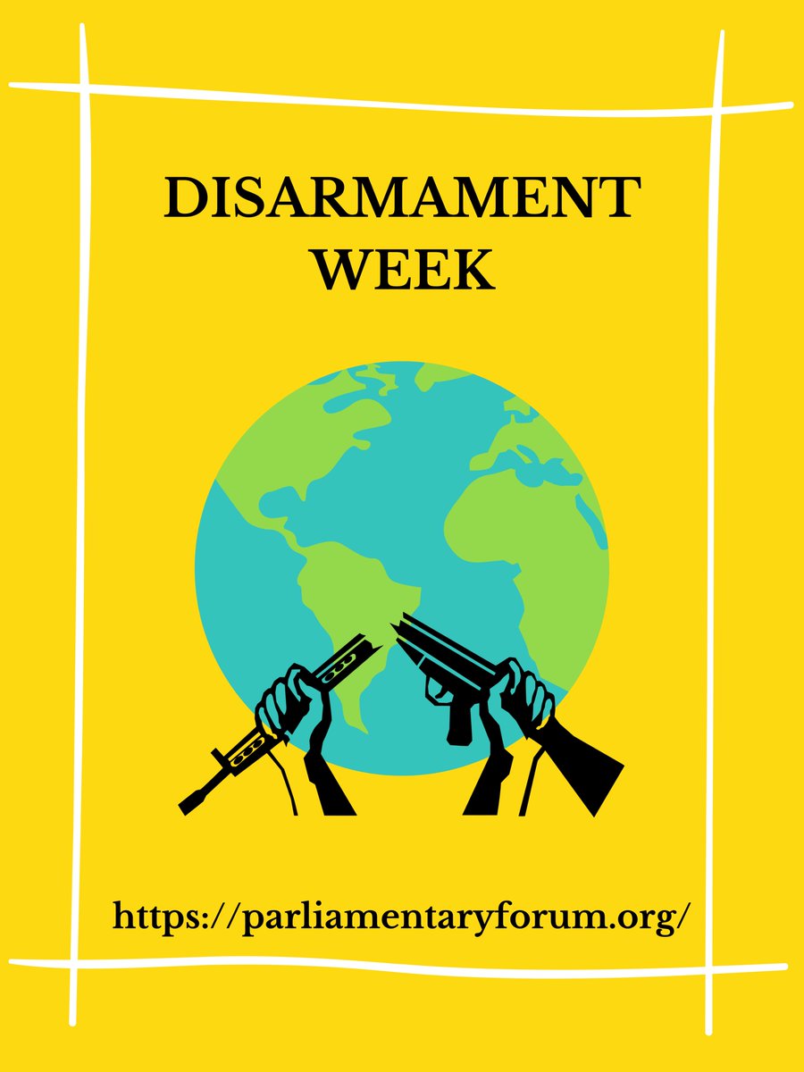 Parliamentary Forum on Small Arms & Light Weapons (@parlforumsalw) on Twitter photo Starting on October 24 until 30th, the <a href="/UN/">United Nations</a> #DisarmamentWeek aims at raising awareness on the importance of #Disarmament. <a href="/ParlForumSalw/">Parliamentary Forum on Small Arms & Light Weapons</a> works with #MPs globally to prevent uncontrolled flows of #SALW.
Learn more @ disarmamenthandbook.org
#AssuringOurCommonFuture #SDGs #Peace Starting on October 24 until 30th, the <a href="/UN/">United Nations</a> #DisarmamentWeek aims at raising awareness on the importance of #Disarmament. <a href="/ParlForumSalw/">Parliamentary Forum on Small Arms & Light Weapons</a> works with #MPs globally to prevent uncontrolled flows of #SALW.
Learn more @ disarmamenthandbook.org
#AssuringOurCommonFuture #SDGs #Peace