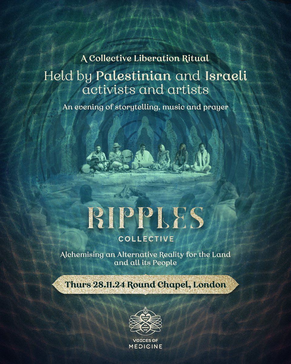 LONDONERS, we will be performing (!) a collective liberation ritual with a group of Palestinians and Israelis on the 28th of November in the Round Chapel in Hackney. Details Below

ticketpass.org/event/EQVAHF/a…

You are invited to a Collective Liberation Ritual held by Ripples
