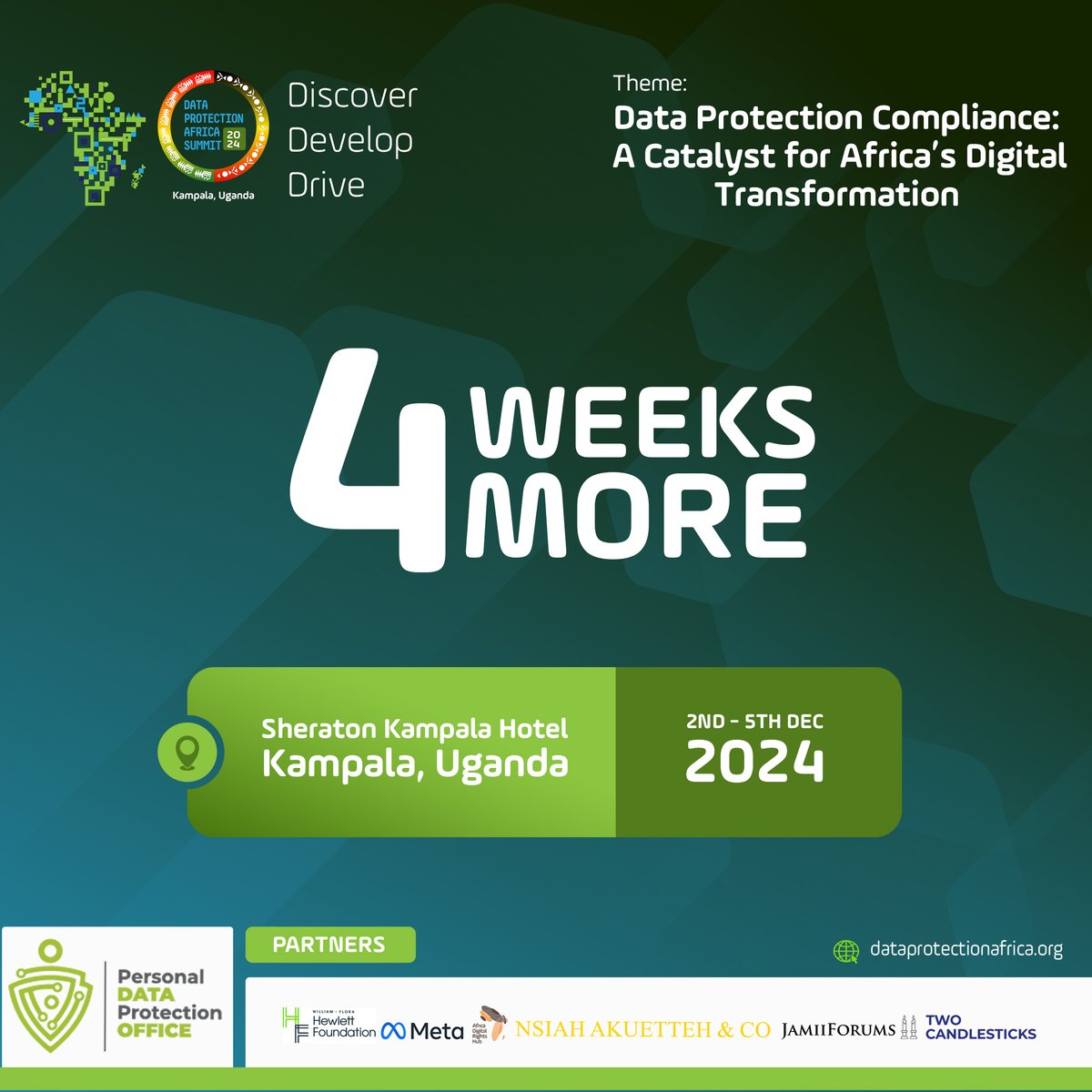 Personal Data Protection Office, Uganda (@pdpoug) on Twitter photo ๐ฏ๐๐๐ ๐๐๐ ๐๐๐๐๐๐๐๐๐๐
โ
4 Weeks left until the #DPAS2024 kicks off in Kampala!
This summit is a unique opportunity to network and shape the future of data privacy and security across the continent. Join us for an impactful gathering of data controllers, ๐ฏ๐๐๐ ๐๐๐ ๐๐๐๐๐๐๐๐๐๐
โ
4 Weeks left until the #DPAS2024 kicks off in Kampala!
This summit is a unique opportunity to network and shape the future of data privacy and security across the continent. Join us for an impactful gathering of data controllers,