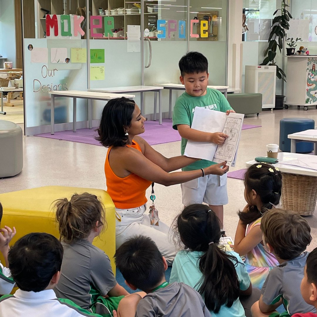 versoschool's tweet photo. C1-2 learners celebrated the end of the quarter by sharing their "how to" books they designed and wrote. They chose to create these books for their younger peers in EY 4-5, focusing on basic tasks like lining up, tidying up, and brushing teeth to support their community. https://t.co/t4amIrh7Sq