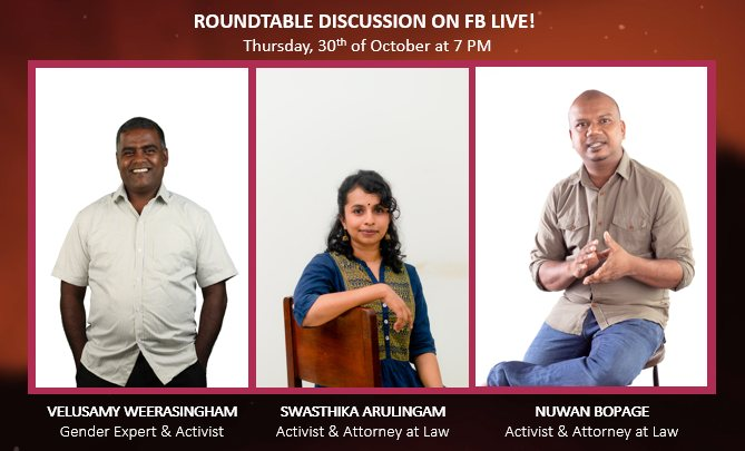 GoodGovYaya's tweet photo. Join us tomorrow for Day 315 of the GGY round table, with PSA's Colombo district candidates:

Nuwan Bopege: Attorney at Law &amp; Activist
Swasthika Arulingam: Attorney at law &amp; Activist
Velusamy Weerasingham: Gender Expert &amp; activist

7 PM | YouTube &amp; FB Live

#SriLanka https://t.co/i0qUZFOxu8