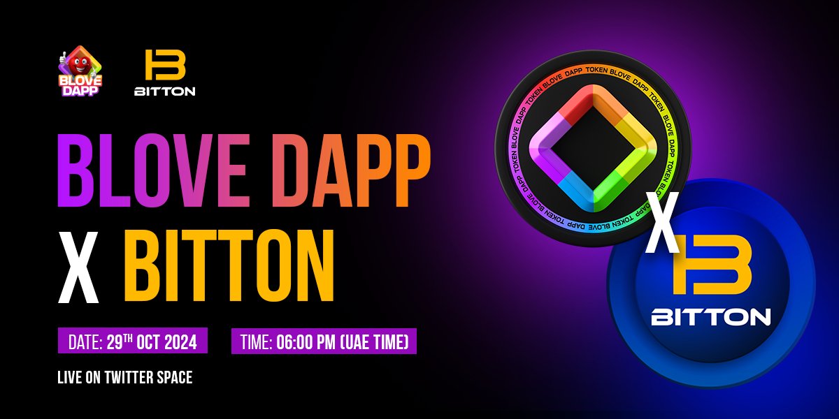 🚀 Twitter Space Alert! 🚀

BLove DApp X Bitton are teaming up for their 1st-ever Twitter Space! 
Join us on 29th Oct 2024 at 6:00 pm UAE Time for a session packed with exclusive insights, big announcements, Industry updates and much more! 🌍💬

What burning questions do you