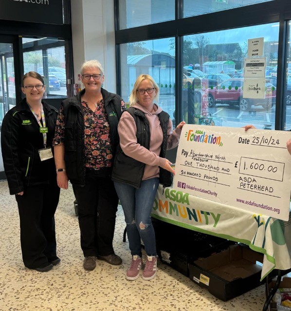 🌟 Huge thanks to Asda Peterhead and their customers! Last week’s food drive raised nearly £500 in donations, along with an amazing £1,600 from the Asda Foundation. 💚

Your support means so much to us and the families we serve. Thank you for making a difference! #AsdaFoundation