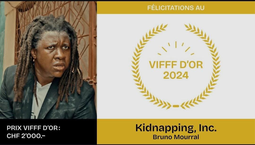 MuskaFilms's tweet photo. Bonne nouvelle!!! @kidnappingInc remporte le VIFFF d’OR au Vevey International Funny Film Festival @VIFFF_ch en Suisse.
Félicitations à toute l’équipe 👏🏾🙏🏾✊🏾🎬🇭🇹
#KidnappingInc #MuskaFilms #HaitianCinema #CinémaHaïtien #SinemaAyisyen #CinemaCaribéen #FilmCaribéen https://t.co/SSHZ6IyAZm