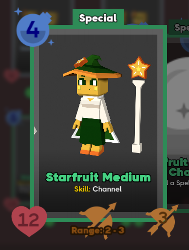 Vesperibus's tweet photo. Another WIP Starfruit Card

The Starfruit Mediums calls upon spells that you use in battle.

If the Pomegranates use buildings to generate units.
The Starfruit Kingdom has to buy time to summon their high-cost units.

#KingdomsOfBloom #turnbased #indiegame #cardgame https://t.co/h54a8ZRFAj
