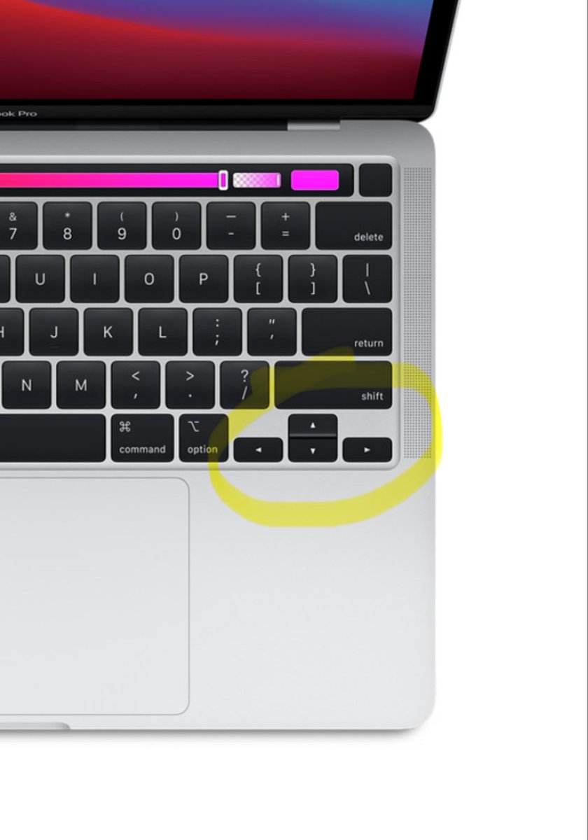these days <a href="/Apple/">Apple</a> is even lazier than i thought. they finally upgraded to usb-c but still didn’t update the arrow keys to match. 

perhaps it seems minor but makes a huge difference UX-wise