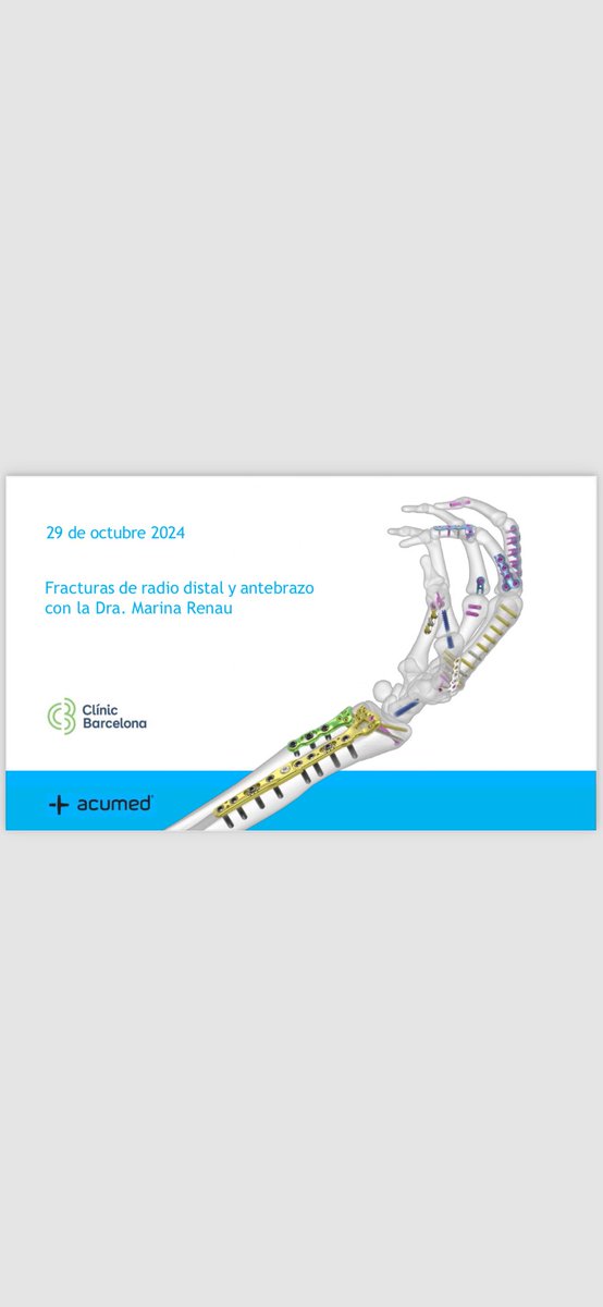 CotClinic's tweet photo. Avui fem un taller de fractures de radi distal i avantbraç per als residents de COT. El dirigeix la Dra. Marina Renau https://t.co/MdJAKmu28s