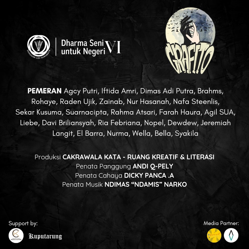 #teatersurabaya #grafito #dramaseni #sanggarteater #surabaya #sidoarjo #gresik #madura #cakrawalakata #teaterindonesia #cintabedaagama #indonesiaberbakat #balaipemudasurabaya #alunalunsurabaya #surabayakeren #kotapahlawan🐬🐊 #tontonankeluarga