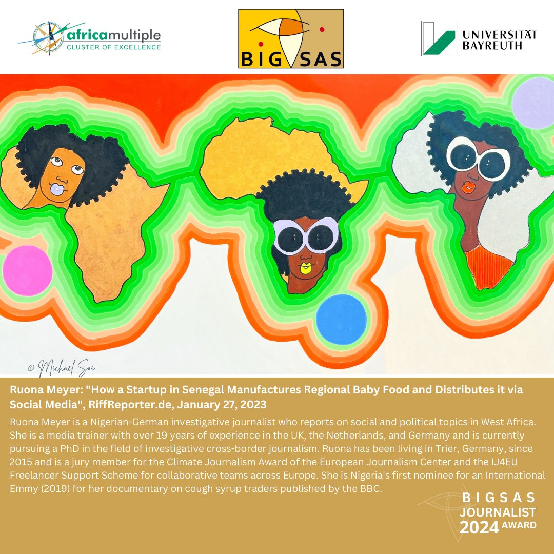 ClusterAfrica's tweet photo. Presenting 4 more shortlisted articles for the 2024 BIGSAS Journalist Award! These exceptional pieces enrich public understanding of Africa through nuanced reporting in German-language media.
๐
RSVP by 1 Nov
#BIGSAS #JournalistAward #AfricaMultiple https://t.co/6mVjLVXydp
