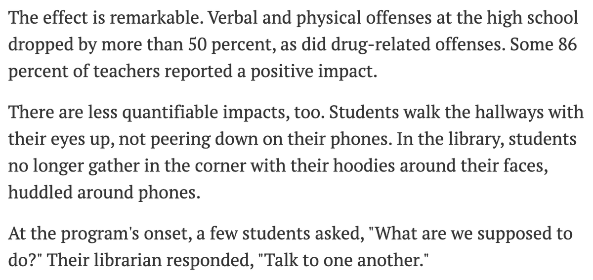 The verdict on phone free schools from a school superintendent: "Do it," and "I've already seen the results:"

arkansasonline.com/news/2024/oct/…