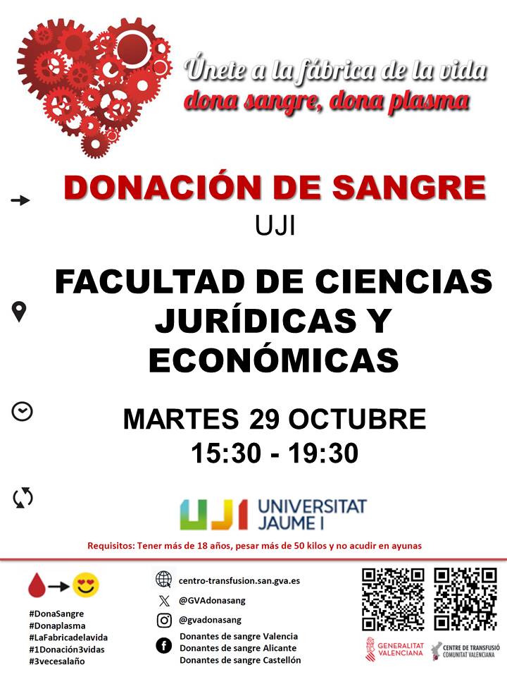 GVAdonasang's tweet photo. Donaciรณ de sang @UJIuniversitat
๐
dimarts #22octubre
๐Facultat de Ciรจncies Juridiques i Econรฒmiques
๐Si tens 18 anys, bona salut i peses mรฉs de 50 quilos ๐๐๐๐ ๐๐๐ ๐๐ ๐
๐๐๐ ๐๐๐ ๐
๐๐๐๐๐๐ ๐๐๐ ๐๐๐ ๐๐๐๐๐๐๐๐๐๐ per a #SalvarVides. https://t.co/BAWLnxNBWI