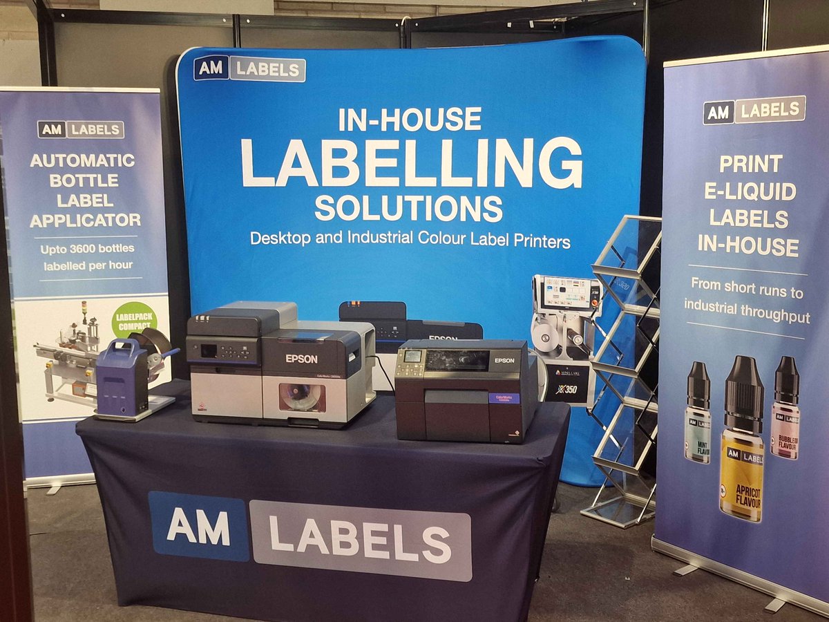 jmm_pr's tweet photo. To highlight how an Epson digital colour label printer can enhance vaping products, @AMLabels exhibited a range of ColorWorks printers at the Vaper Expo UK Show 2024.

Read the full story here: https://t.co/m4dUjJ9h3o

#AMLabels #VaperExpoUK https://t.co/BDbY6ZBF2x