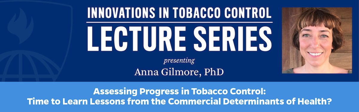 Tobacco Control Research Group (@bathtr) on Twitter photo Professor Anna Gilmore will be delivering an Innovations in Tobacco Control Lecture for <a href="/IGTC_Hopkins/">Institute for Global Tobacco Control</a> next Wednesday, 6 November titled “Assessing Progress in Tobacco Control: Time to Learn Lessons from the Commercial Determinants of Health?”.
📅Register:
jh.zoom.us/webinar/regist… Professor Anna Gilmore will be delivering an Innovations in Tobacco Control Lecture for <a href="/IGTC_Hopkins/">Institute for Global Tobacco Control</a> next Wednesday, 6 November titled “Assessing Progress in Tobacco Control: Time to Learn Lessons from the Commercial Determinants of Health?”.
📅Register:
jh.zoom.us/webinar/regist…