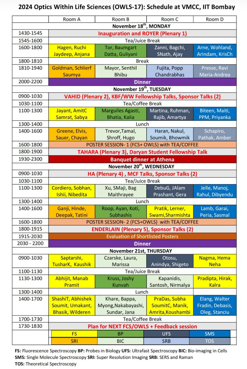 Jyotishman Dasgupta (@jd1278) on Twitter photo The 2024 Optics Within Life Sciences (OWLS-17) conference schedule is out!!! Please check it out in the webpage and plan accordingly!!!
<a href="/SenSobhan/">Sobhan Sen</a> <a href="/anidchemiitb/">Anindya Datta</a> <a href="/SudiptaMaiti13/">Sudipta Maiti</a>
<a href="/iitbombay/">IIT Bombay</a> <a href="/TIFRScience/">Tata Institute of Fundamental Research</a>
Looking forward to a great show! 😍
fluorescenceindia.org/workshop/owls1… The 2024 Optics Within Life Sciences (OWLS-17) conference schedule is out!!! Please check it out in the webpage and plan accordingly!!!
<a href="/SenSobhan/">Sobhan Sen</a> <a href="/anidchemiitb/">Anindya Datta</a> <a href="/SudiptaMaiti13/">Sudipta Maiti</a>
<a href="/iitbombay/">IIT Bombay</a> <a href="/TIFRScience/">Tata Institute of Fundamental Research</a>
Looking forward to a great show! 😍
fluorescenceindia.org/workshop/owls1…