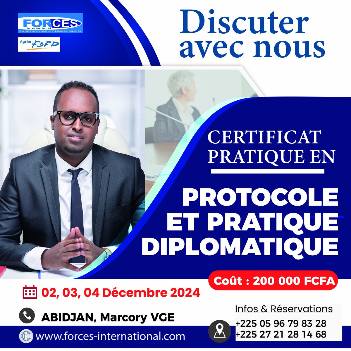 Vous souhaitez démarquer votre parcours professionnel en 2025 ?
Profitez de la dernière édition de l'année du Certificat Pratique en Protocole et Pratique Diplomatique !