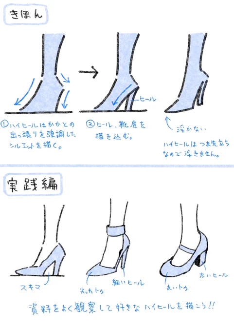 ハイヒール👠を描きたいときにどうぞ。 