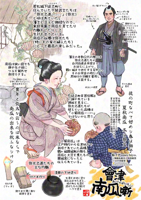 はろうゐんの季節なので再掲しときます🎃
#ハロウィン #歴史 #日本史 
#かぼちゃ #会津藩 #絵 