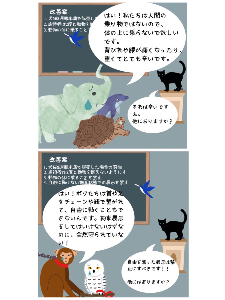 pigshavehearts's tweet photo. 展示されている動物たちのこと、
幸せかな?
なぜあんな芸をするんだろう?
同じ動きを繰り返していないかな?
野生にいたら、こんなことするかな?
一生過ごすには狭すぎないかな?
家族や仲間はどうしたんだろう?
と自分ごとにして考えてみると、見え方が違ってくるかもしれません。署名へのご協力よろしくお願い致します。https://t.co/T2aXYxsZ3N
#展示動物 #野生のゾウ
#アニマルカフェ
#動物サーカス #ふれあい動物
#動物園 #水族館
#イルカショー #モルモットのいる生活
#リクガメのいる生活
#動物愛護法改正
#動物愛護法
#キツネ #野生動物が好き
#保護動物 #フクロウカフェ
#ブルフック #サーカス
#フェレットのいる生活 #うさぎカフェ
#アニマルウェルフェア
#ドルフィンスイム #イルカと泳ぐ
#署名活動 #ボランティア活動
#数値規制 #犬猫保護活動
#引き取り屋