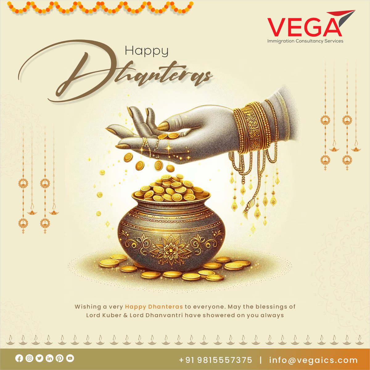 vegaimmi's tweet photo. "Dhanteras, a day to cherish the treasures of health and spiritual wealth. May Lord Dhanvantari protect you with good health and Maa Lakshmi bless you with prosperity.

#DhanterasFestival #EternalBlessings #vegaimmigration #vegaics #teamvegaics #Dhanteras2024 #Diwali2024 https://t.co/faXjqGAO8Z