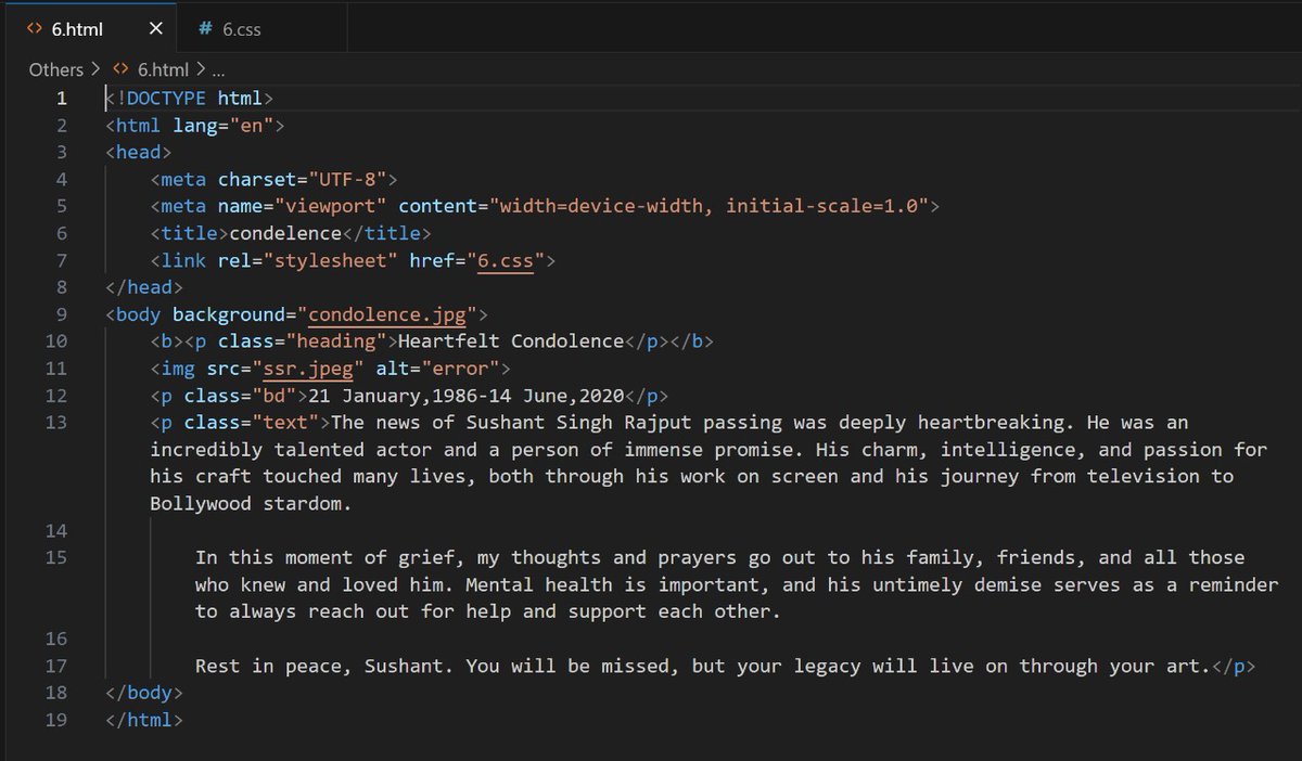 Shrijaa__'s tweet photo. 30 days of exploring in web development in both HTML and CSS.  #LUD19 of learning web development with #LearningutsavToday .  Make this Dashain-Tihar #FestivalOfLearning with
@learning_utsav

Day 19 of learning web development using HTML and CSS. #LearningUtsav #day19oflearning https://t.co/kEsd6uBWUk