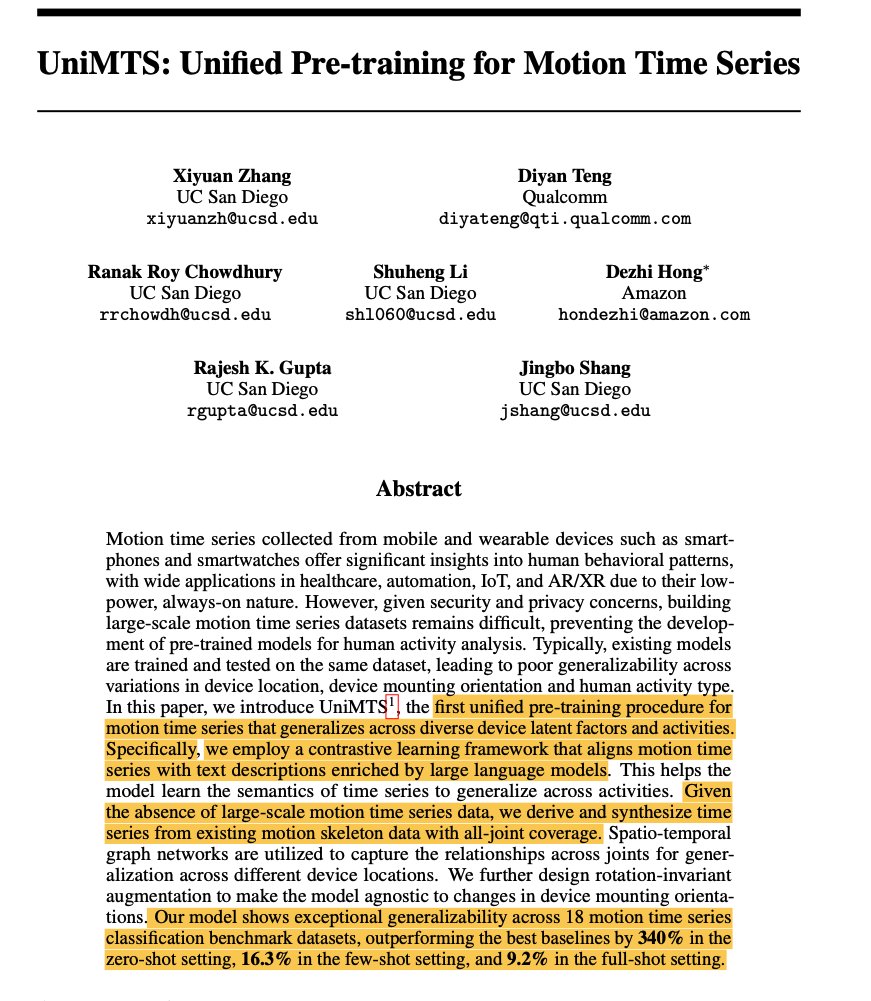 Synthetic data generation can potentially generate unlimited labelled data for deep learning systems. One of the best sources of synthetic data is the one informed by the laws of physics. Conveniently, biomechanics models can generate massive pre-training data for wearables.