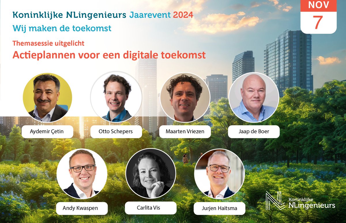 Kom jij naar het Jaarevent van NLingenieurs op 7 november? Er is een mooi programma met sprekers en themasessies. Aanmelden via de website:nlingenieurs.nl/bijeenkomsten/… Jaarevent 'Wij maken de toekomst' is gratis voor leden.