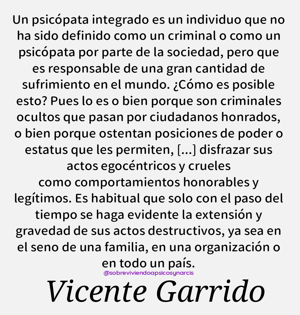 sobre_psi_nar's tweet photo. Nuevo libro de Vicente Garrido, uno de los más importantes especialistas en psicopatía del mundo. En esta nueva obra se concentra en los integrados, los que van por la vida bajo radar. No te lo pierdas.
#libros #recuperacion #deteccion https://t.co/ClXte65grU