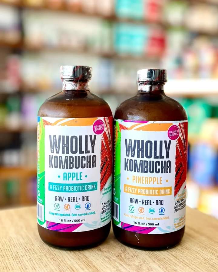 truth0fgod's tweet photo. Wholly Kombucha is a well-branded, live probiotic drink made in Ghana with appealing packaging. It supports a healthy gut and improves digestion. The natural fermentation process produces B vitamins and enzymes that help increase energy levels without a crash. https://t.co/Ctx2H65EQO