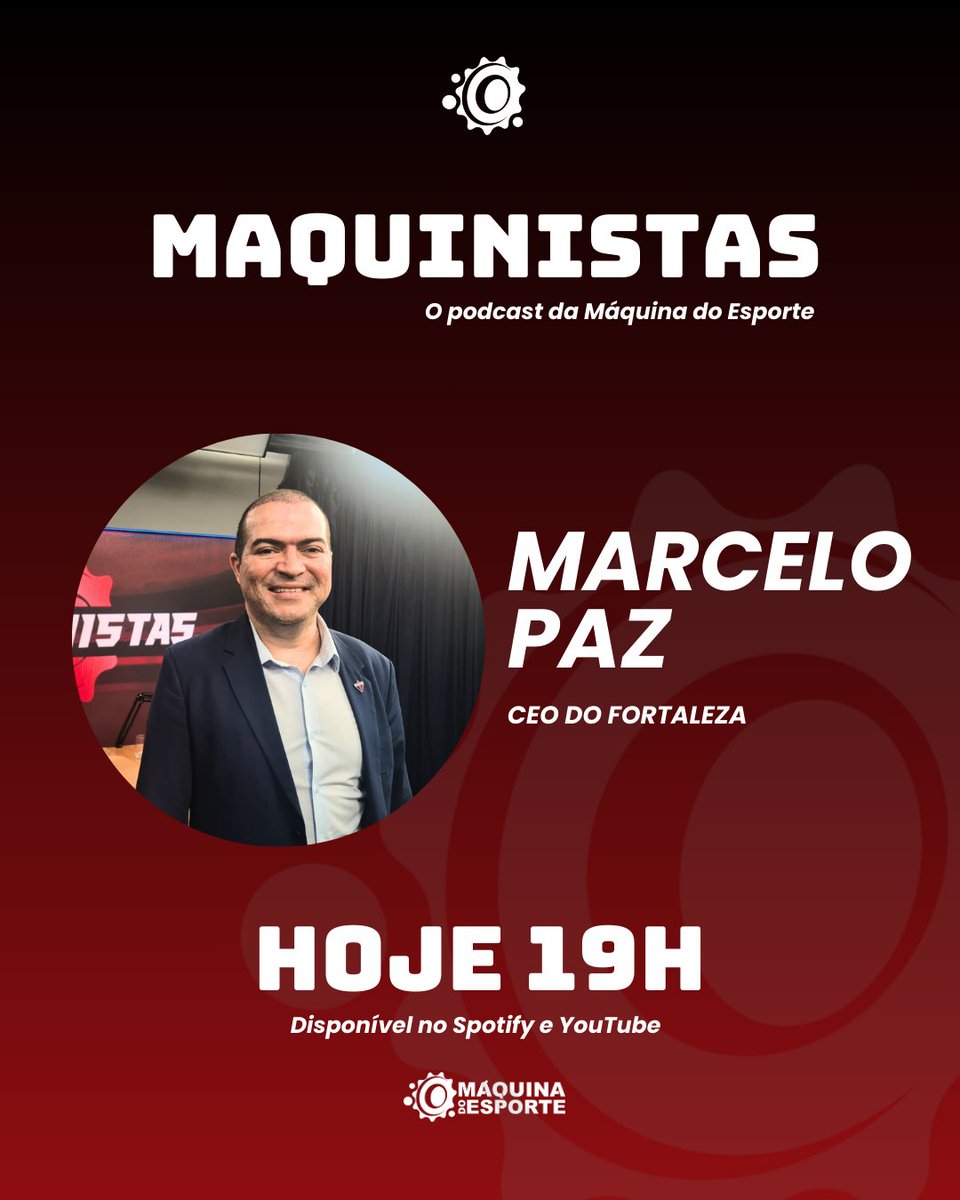 Hoje tem #Maquinistas!

No episódio de hoje (29), Marcelo Paz, CEO do <a href="/FortalezaEC/">Fortaleza Esporte Clube 🦁</a> se junta a <a href="/erichbeting/">Erich Beting</a> e <a href="/Gheorge_R/">Gheorge Rodriguez</a>  para explorar a transformação do clube nos últimos anos e a transição para o modelo de SAF. 

Não perca! 
youtu.be/TbY8RBfKZiA?si…