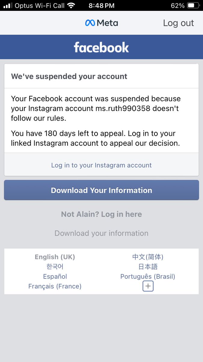 gogoodmanlive's tweet photo. @charlietech hi. Harlow, wondering if you can help me. My Facebook got disabled and I have no idea how to appeal it or get my account back. My email and Instagram are fine. And Facebook FAQs are sending me in circles. What do I do? Thank you in advance. https://t.co/NctjfHgb5h