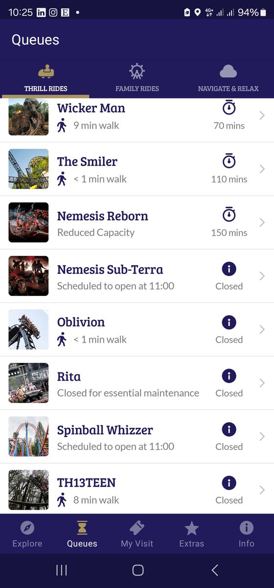 stevemcmanaming's tweet photo. @altontowers is a joke. Look at how many rides are shut. Look at the queue times. Been in the queue for The Smiler for nearly an hour and now it's broke down just as we are near the front 😡 https://t.co/SxBSv0zVmN