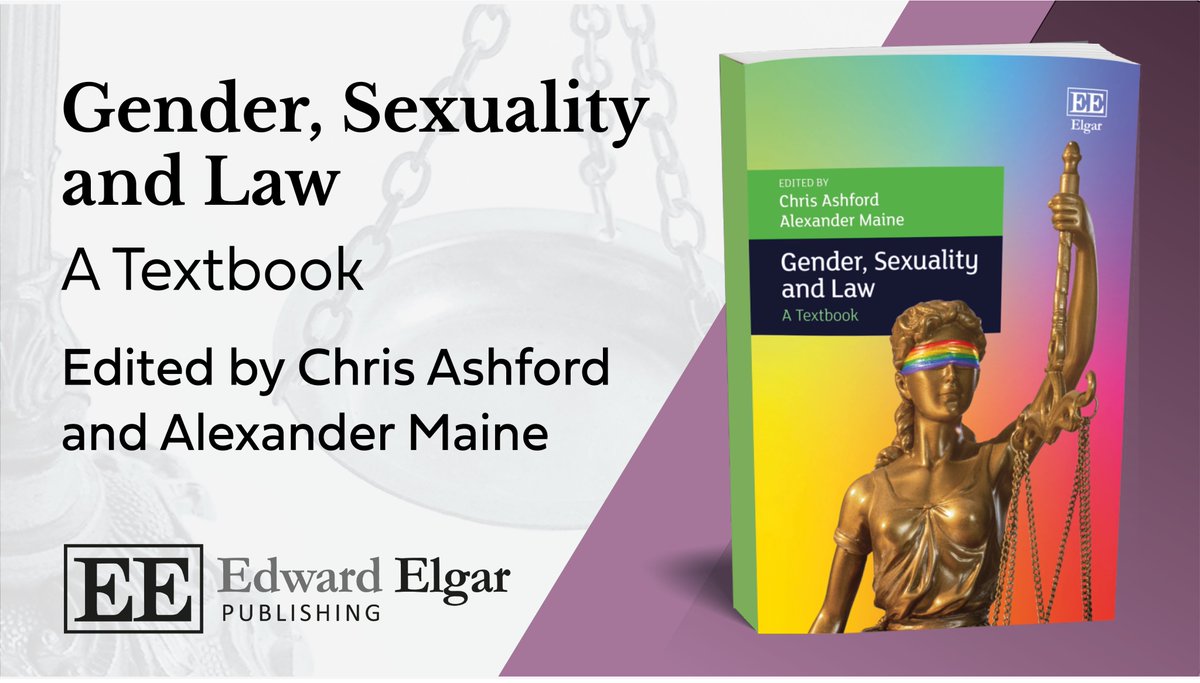 Elgar Law (@elgar_law) on Twitter photo Gender, Sexuality and Law, edited by <a href="/lawandsexuality/">Prof. Chris Ashford</a> & @alexandermaine7
Contributors incl' @LauraGraham86 <a href="/senthorun/">Senthorun Raj</a> <a href="/giles_cameron/">Cameron Giles</a> <a href="/Hannah_Bows/">Hannah Bows 🐶📚🎓👶🤱</a> <a href="/APowellLaw/">Cllr Dr Alex Powell</a> <a href="/FloraRenz/">Flora Renz</a> <a href="/dralanbrownlaw/">alan brown</a> @Jess_Guth + many more
30% off with code Q4LW24 ➡️ e-elgar.com/shop/isbn/9781…
Offer ends soon Gender, Sexuality and Law, edited by <a href="/lawandsexuality/">Prof. Chris Ashford</a> & @alexandermaine7
Contributors incl' @LauraGraham86 <a href="/senthorun/">Senthorun Raj</a> <a href="/giles_cameron/">Cameron Giles</a> <a href="/Hannah_Bows/">Hannah Bows 🐶📚🎓👶🤱</a> <a href="/APowellLaw/">Cllr Dr Alex Powell</a> <a href="/FloraRenz/">Flora Renz</a> <a href="/dralanbrownlaw/">alan brown</a> @Jess_Guth + many more
30% off with code Q4LW24 ➡️ e-elgar.com/shop/isbn/9781…
Offer ends soon