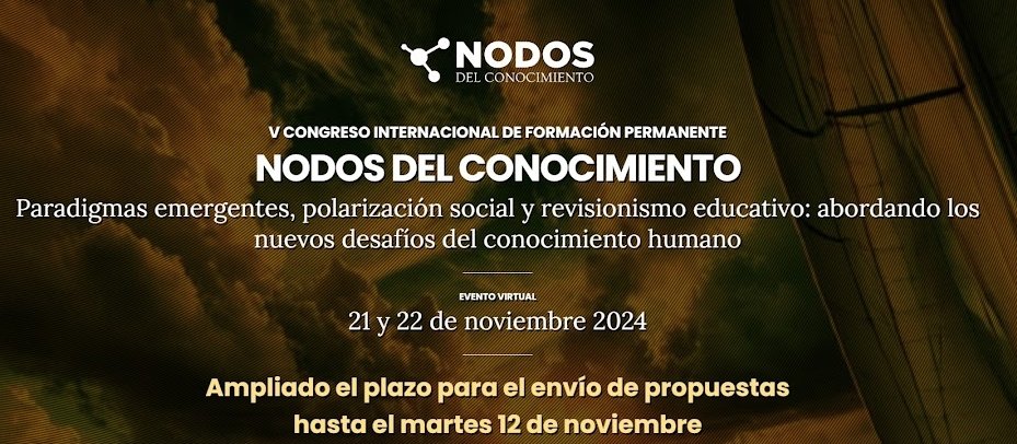 Ladecom_us's tweet image. Atendiendo las numerosas peticiones llegadas en los últimos días,
la organización del Congreso Nodos ha decidido ampliar el plazo de aceptación de propuestas de ponencia hasta el 12 de noviembre (con precio reducido)

¡Anímate a participar!
Info en: nodos.org/?utm_source=ne…