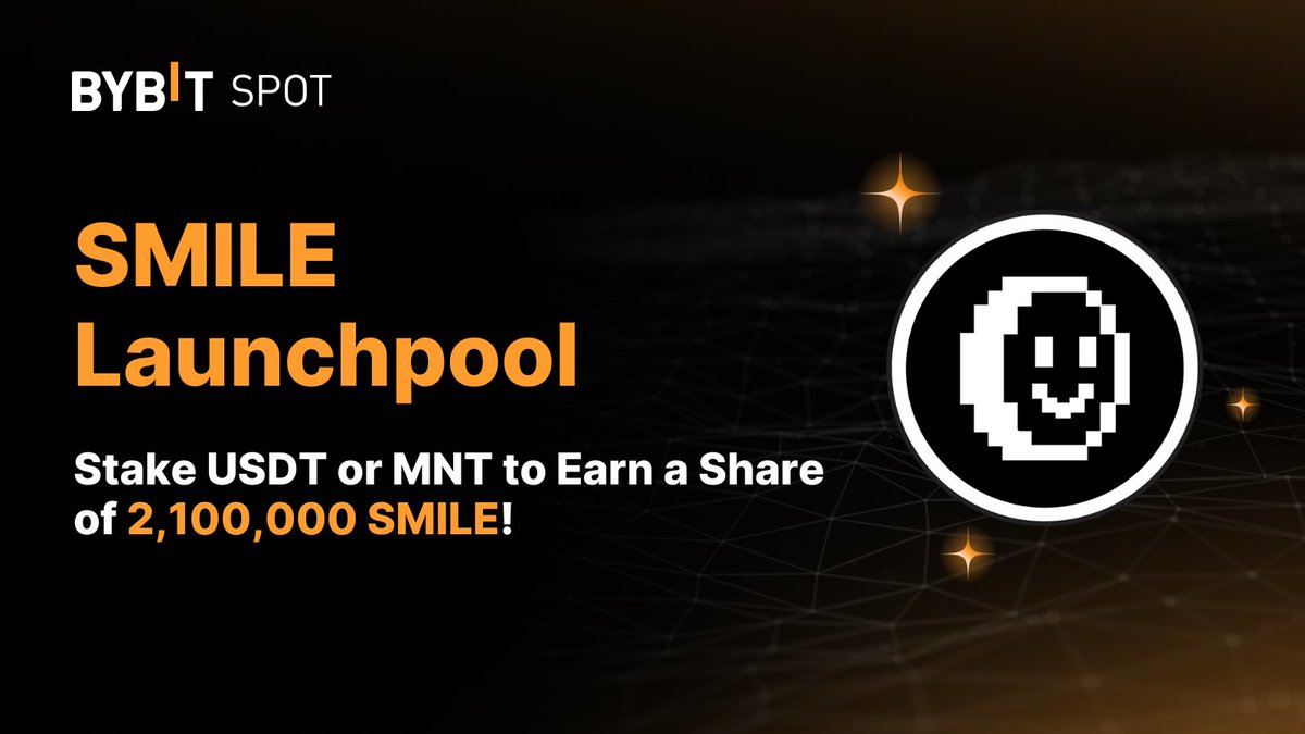 Bybit (@bybit_official) on Twitter photo 🚀 #SMILE Launchpool: Stake $USDT or $MNT to Earn a Share of 2,100,000 SMILE with <a href="/bitsmiley_labs/">bitSmiley | bitUSD</a>!
📆 Event Period: Oct 31 10AM – Nov 5, 10AM UTC
📈 Stake to Earn: i.bybit.com/1OabzShh
🌐 Learn More: i.bybit.com/MjkabMB
#TheCryptoArk #BybitTrading 🚀 #SMILE Launchpool: Stake $USDT or $MNT to Earn a Share of 2,100,000 SMILE with <a href="/bitsmiley_labs/">bitSmiley | bitUSD</a>!
📆 Event Period: Oct 31 10AM – Nov 5, 10AM UTC
📈 Stake to Earn: i.bybit.com/1OabzShh
🌐 Learn More: i.bybit.com/MjkabMB
#TheCryptoArk #BybitTrading