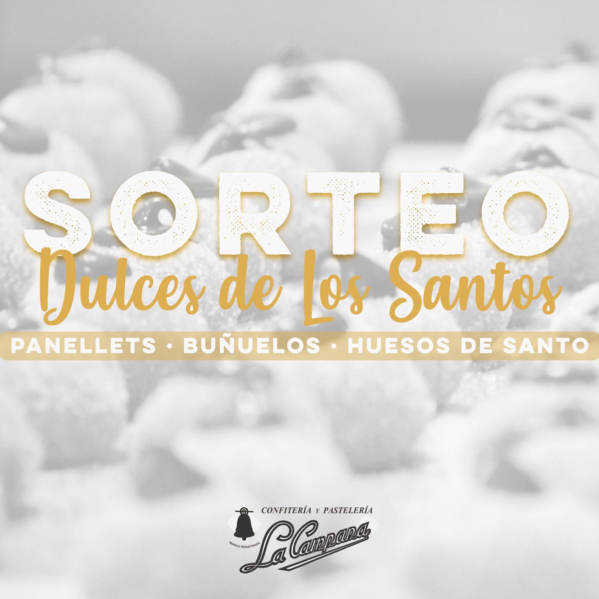 Confitería La Campana (@lacampanaconfit) on Twitter photo ⚠️🤤 ¡TENEMOS UN DELICIOSO SORTEO EXPRÉS!
Sorteamos un surtido de pastelitos de Todos Los Santos: buñuelos, huesos de santo y panellets.
Solo tienes que:
1️⃣ Seguir a <a href="/LaCampanaConfit/">Confitería La Campana</a>
2️⃣ Hacer RT.
El 31 de octubre daremos el ganador.
BBLL: drive.google.com/file/d/12uCiY7… ⚠️🤤 ¡TENEMOS UN DELICIOSO SORTEO EXPRÉS!
Sorteamos un surtido de pastelitos de Todos Los Santos: buñuelos, huesos de santo y panellets.
Solo tienes que:
1️⃣ Seguir a <a href="/LaCampanaConfit/">Confitería La Campana</a>
2️⃣ Hacer RT.
El 31 de octubre daremos el ganador.
BBLL: drive.google.com/file/d/12uCiY7…