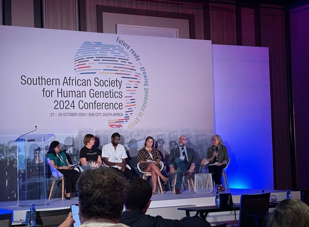 SAHumanGenetics's tweet image. Our final session, &quot;Scaling up Genomics in Africa&quot; ended with a bang and fantastic discussion among our speakers:
1. Rizwana Mia
2. ⁠Dr Tim Newman
3. ⁠Shaun Aron
4. ⁠Dr Ciara Staunton &amp;amp; Donrich Thaldar

# SASHG #SASHG2024Conference #SUNCITY