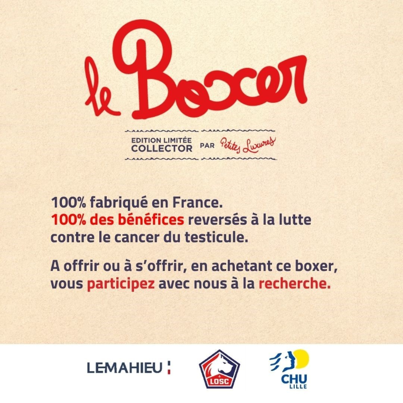 losclive's tweet photo. 85% des cancers du testicule sont diagnostiqués entre 15 et 35 ans. L’autopalpation peut vous sauver la vie 💪

Le LOSC se mobilise à nouveau pour Movember avec notamment un boxer #JeMeTate imaginé avec le @CHU_Lille et le fabriquant textile nordiste, @Lemahieu_fr 🤝