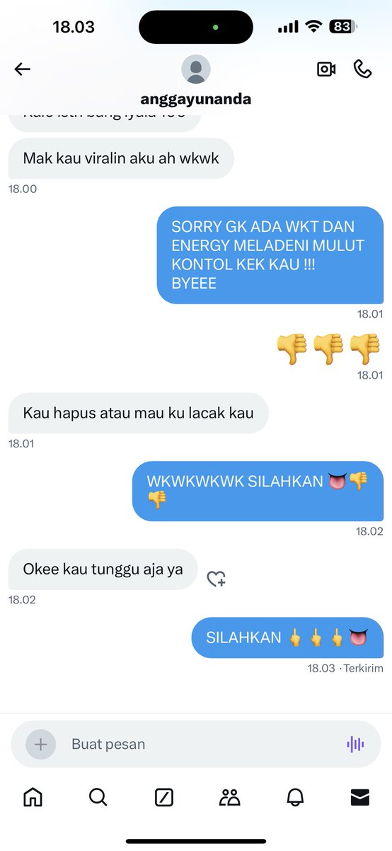 Indah260292's tweet photo. Wkwkwkwkw silahkan 🥱🥱 takut jg kau kan di viralkan , dtg2 sok paten gini la 😎😎 @anggayunanda130 https://t.co/pX5WHtB8XL