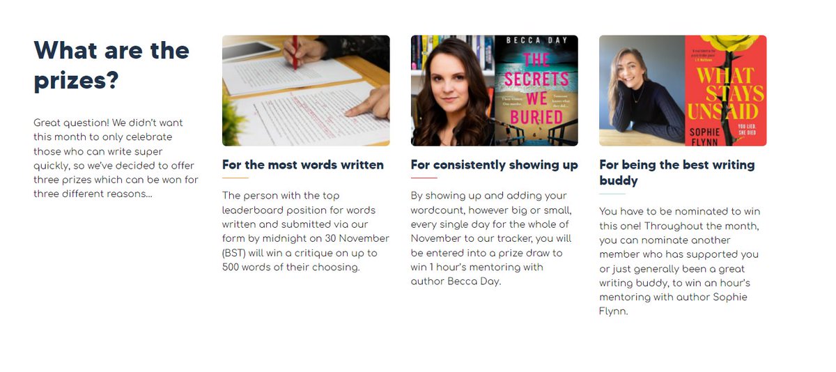 Need some writing inspiration throughout November? We're hosting a month-long virtual writing retreat at <a href="/JerichoWriters/">Jericho Writers</a> - come join us! We'll have daily write-alongs, word trackers &amp; prizes (including an hour of mentoring with me &amp; <a href="/AuthorBeccaDay/">Becca Day</a>) #AmWriting #WritingCommunity