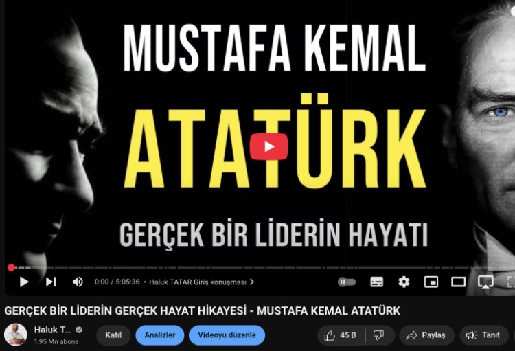 2 yıl içinde 1,1 milyon izlenen 5 saatlik ATATÜRK BELGESELİM

youtube.com/watch?si=CXjT7…