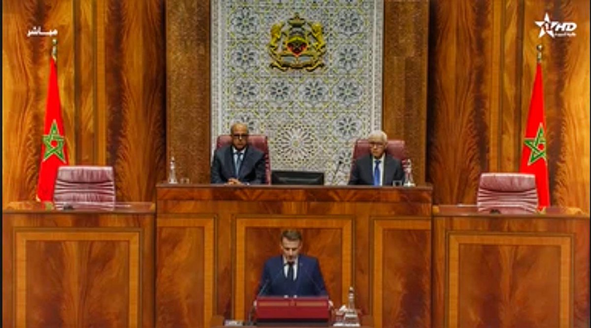 Le Président Macron devant le Parlement Marocain :
"Le présent et l'avenir du Sahara Occidental s'inscrit dans le cadre de la souveraineté marocaine".
#amitiefrancomarocaine