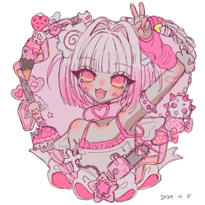 相互さんの誕生日にあげた絵、ラフも可愛く描けてるからどっちもあげる 