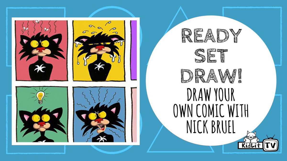 KidLitTV_NYC's tweet image. Meow! It’s #NationalCatDay — a great day to grab a pencil and learn to draw your own comic with BAD KITTY and @nickbruel! 😺✏️
Watch and learn on #ReadySetDraw only on @KidLitTV_NYC: buff.ly/349o5dd
@SquareFishBooks #badkitty #kidlit #kidlitart