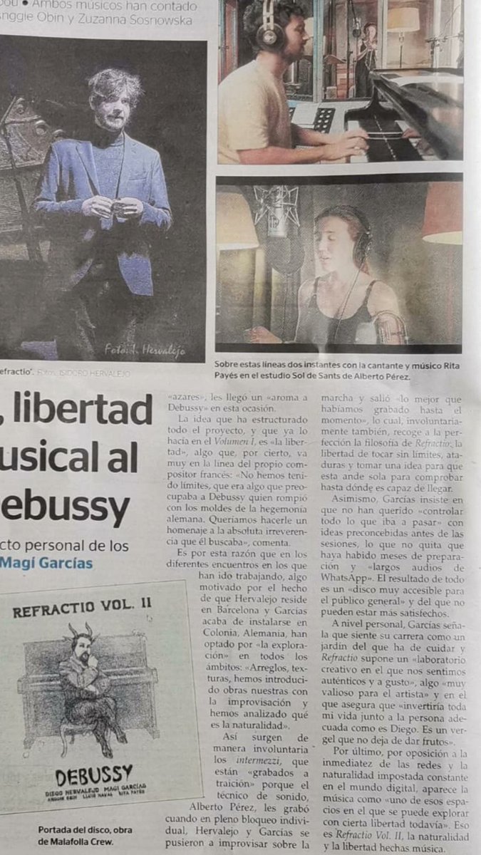 Refractio VOL. II: Debussy, el nostre darrer àlbum a <a href="/UHmallorca/">Ultima Hora Mallorca</a> <a href="/DiegoHervalejo/">hervalejo</a> 

#debussy #impro #album #piano #soldesants